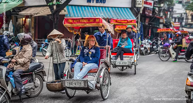 Cyclo in Hanoi - a symbol of vietnam capital