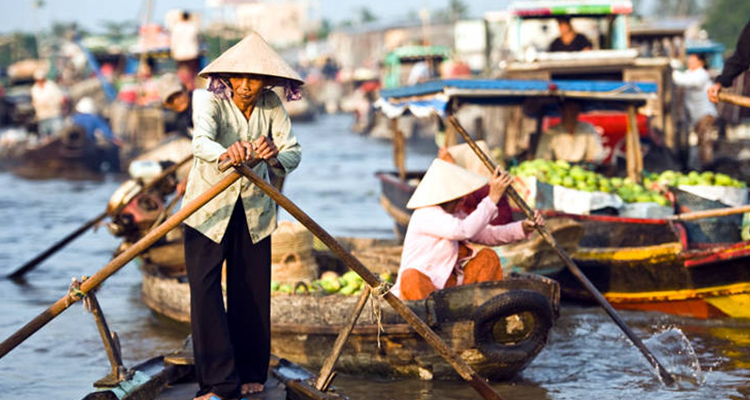 Floating Market in Mekong Delta