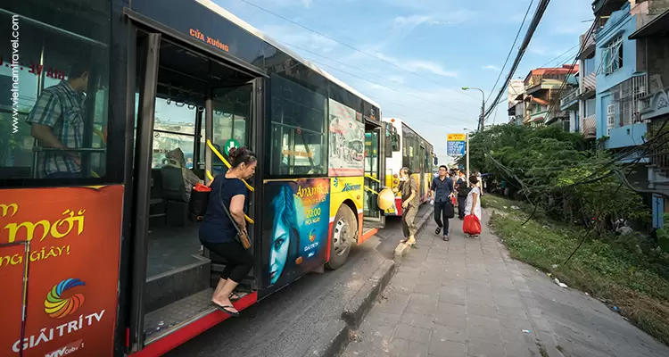 Bus from Hanoi to Co Loa Ancient Citadel