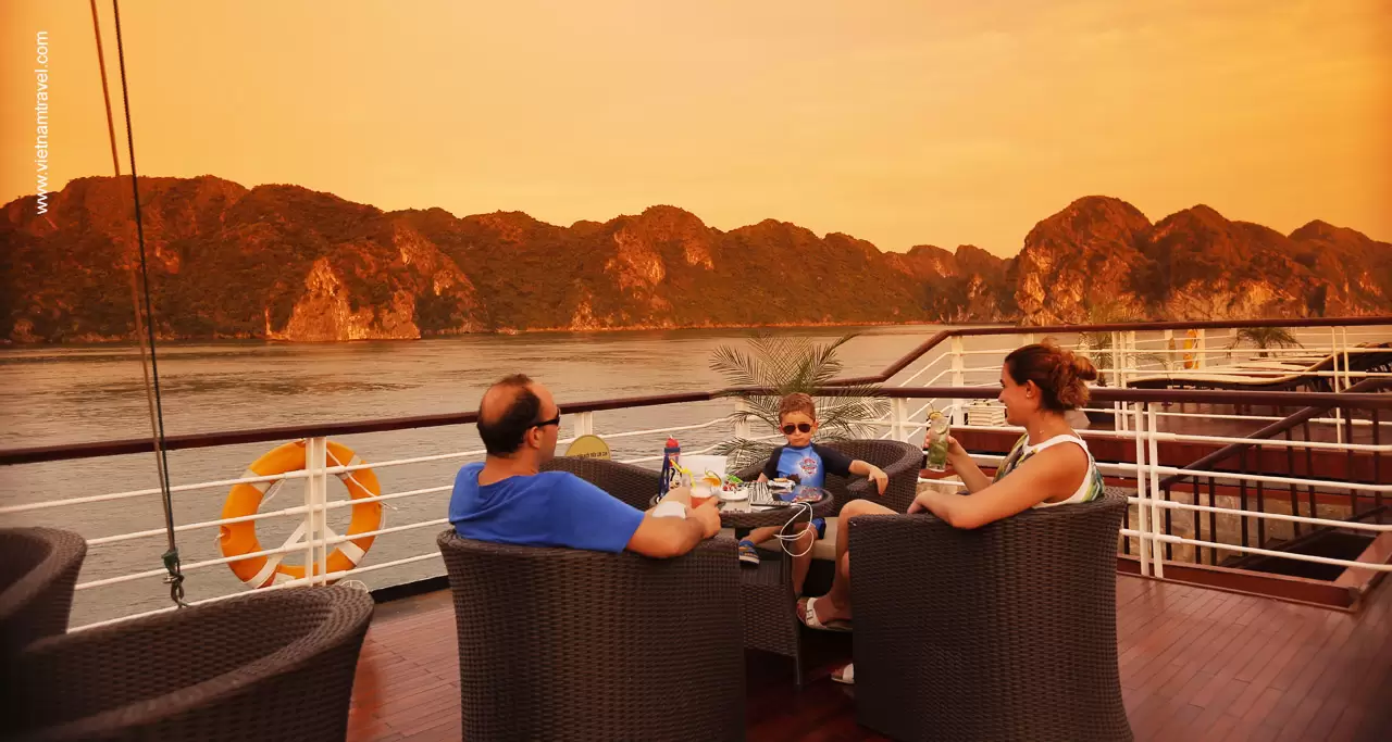 Relax on Halong Cruise's sundeck