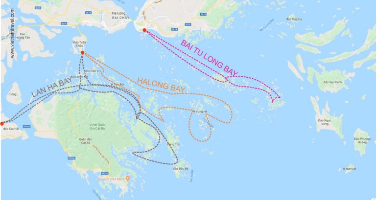 halong bay cruise routes