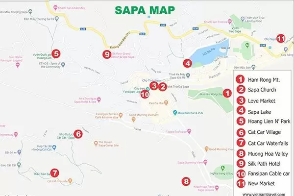 sapa tourist map