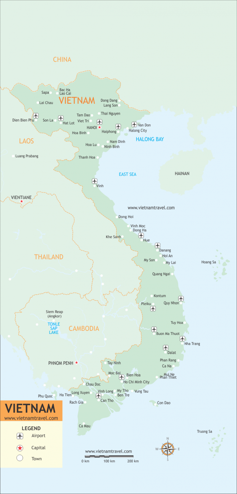 places to visit vietnam map