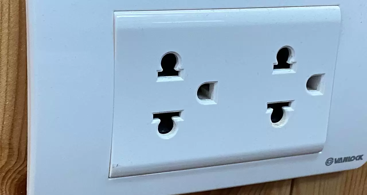 A typical Vietnam electrical outlet