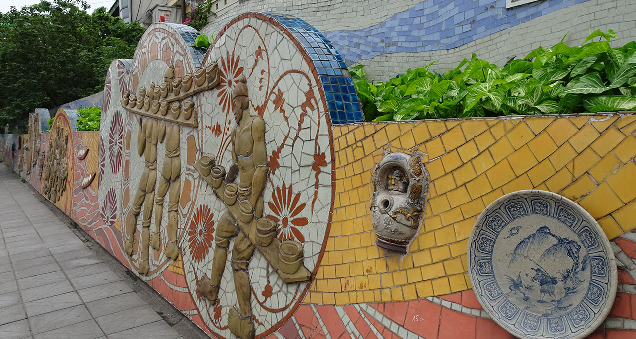 Ancient style of Hanoi Ceramic Mosaic Mural