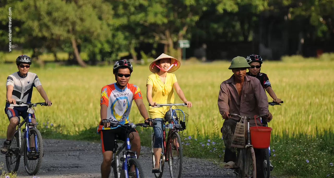 Cycling around Ninh Binh Vietnam