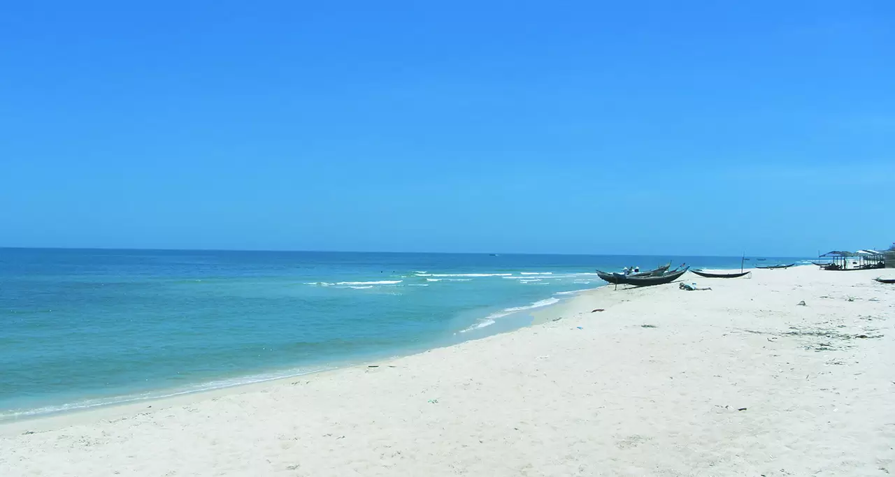 A blue sky and sea at Thuan An Beach, Hue