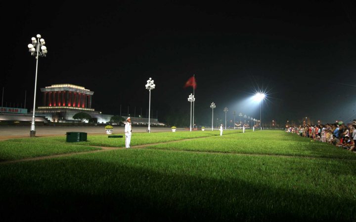 Ba Dinh square at night