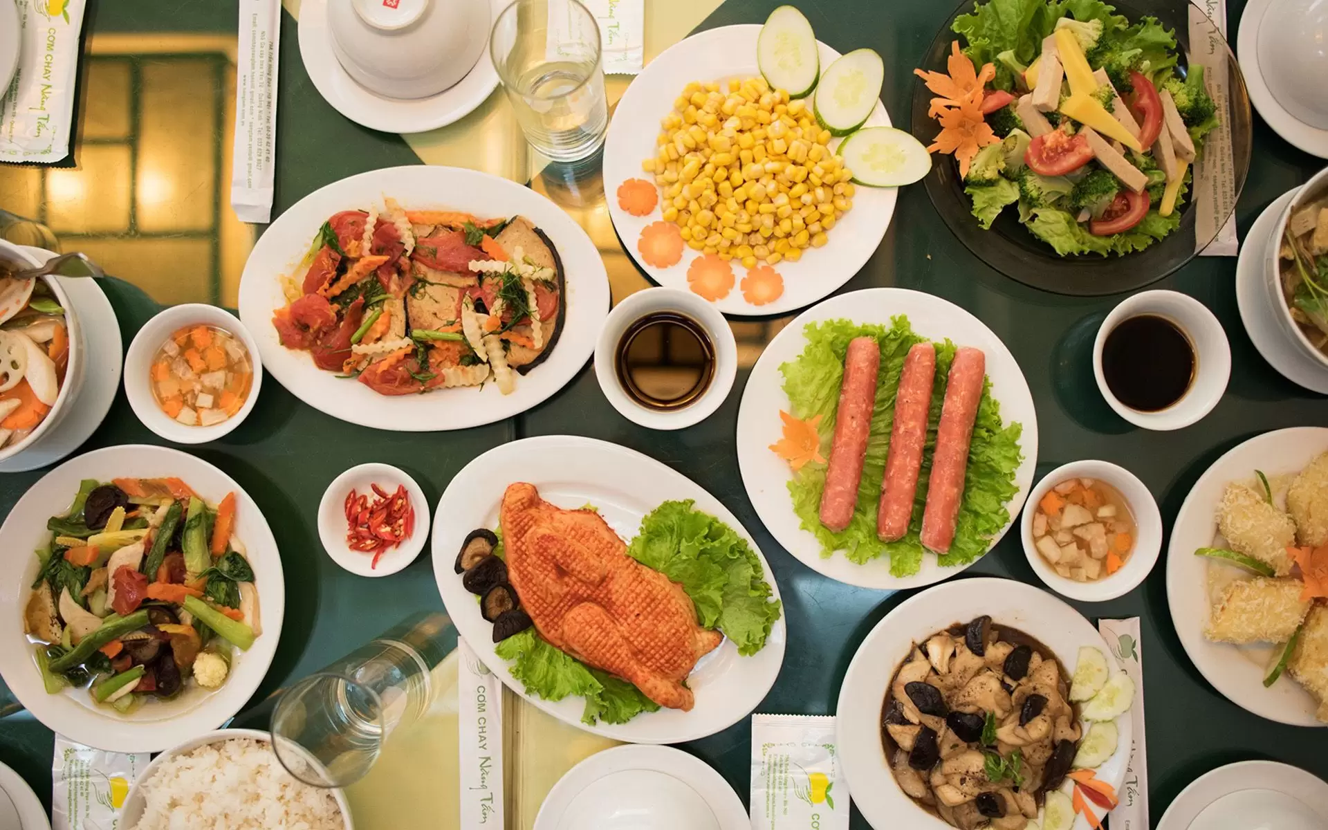 Tasty meal at Nang Tam vegetarian restaurant operated since 1995