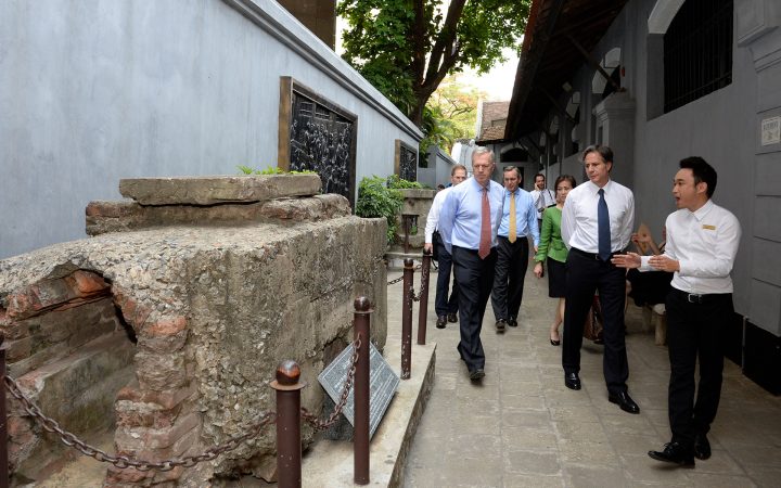 Deputy Secretary Anthony Blinken tours the Hoa Lo Prison in Hanoi, Vietnam on May 18, 2015. Deputy Secretary Anthony Blinken tours the "Hanoi Hilton" on May 18, 2015.