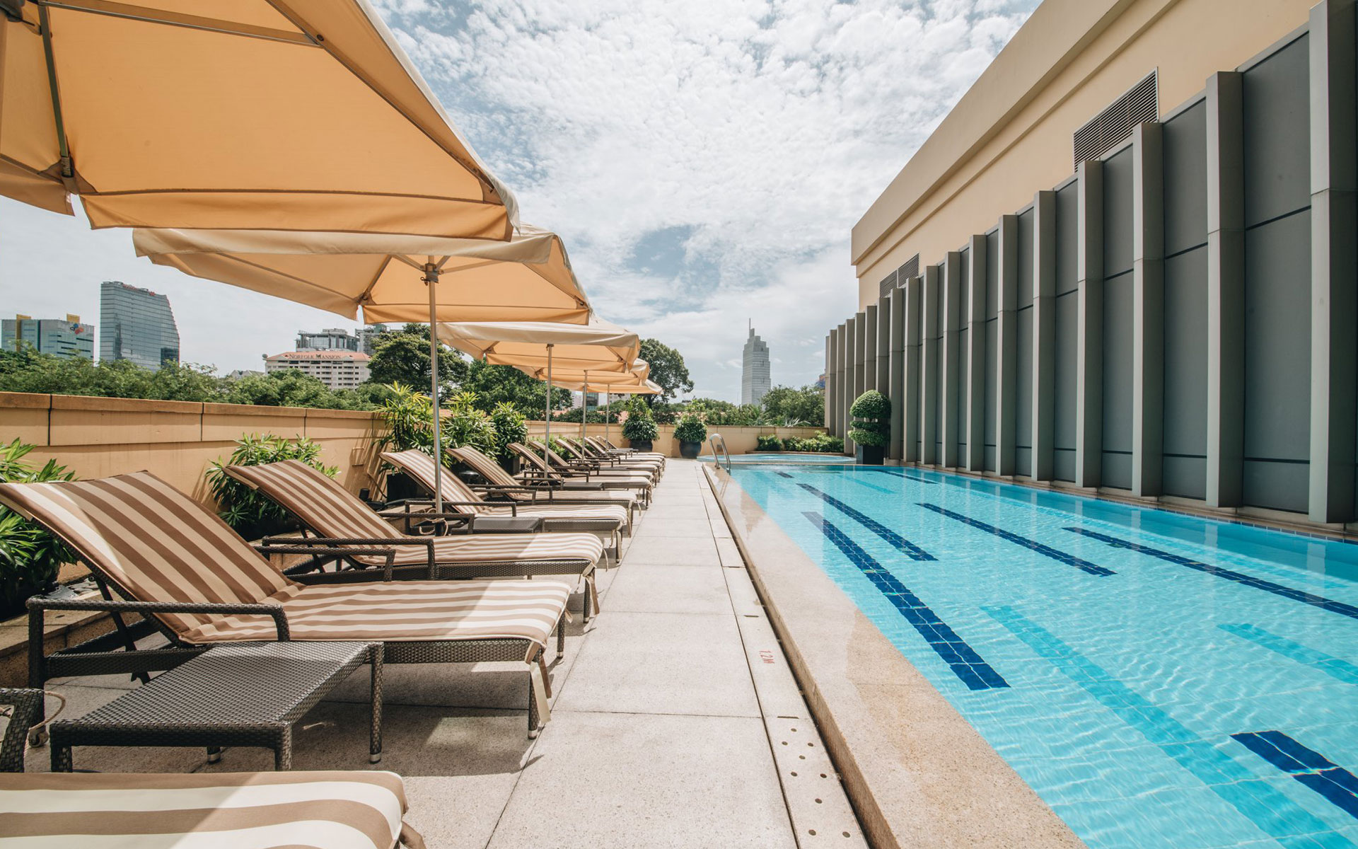 The outdoor pool on the third floor of InterContinental Saigon Hotel