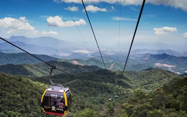 Cable Car from Sun World Ba Na Hills Gateway to Dragon Bridge in the centre of Danang.