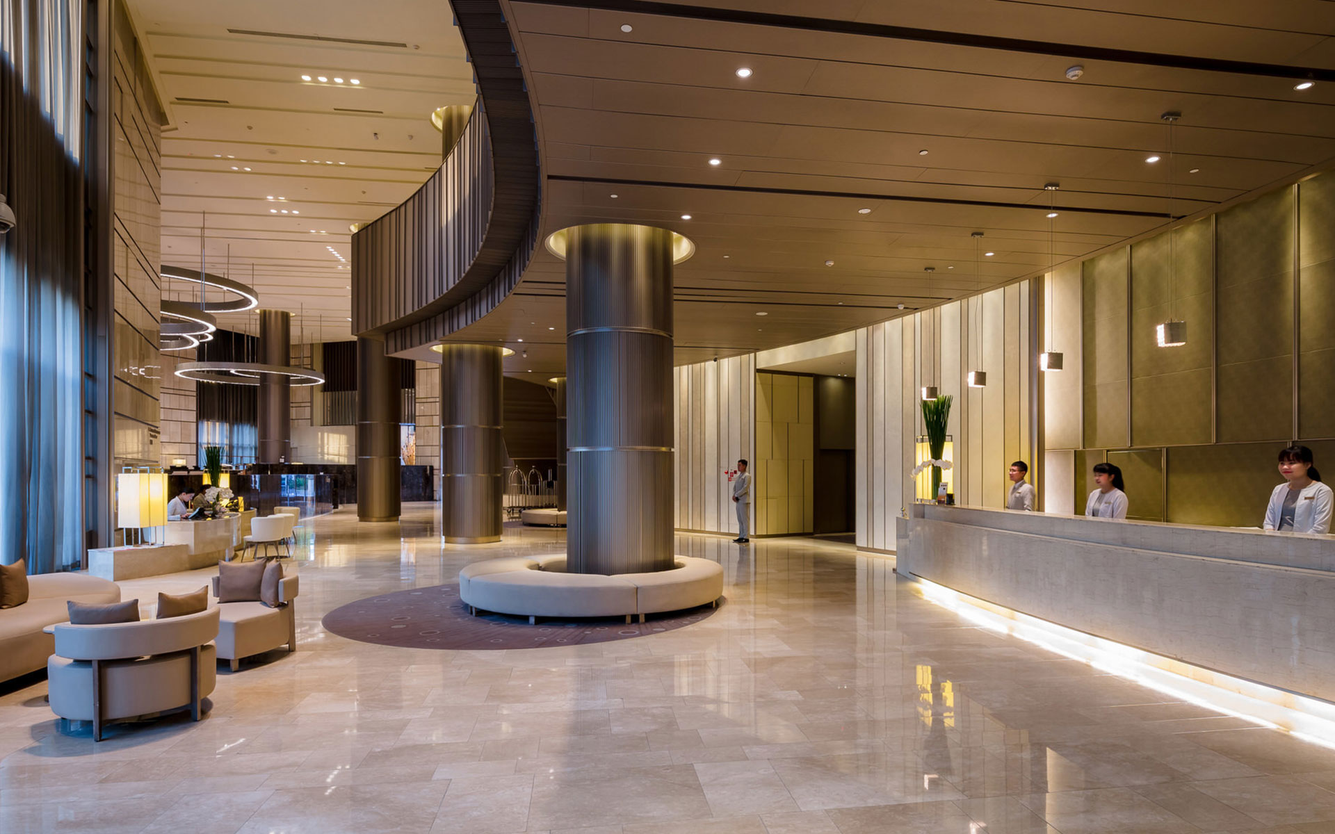 Modern and elegant lobby of Hotel Nikko Saigon