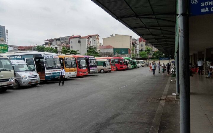 Local bus from Hanoi to Tran Temple Complex