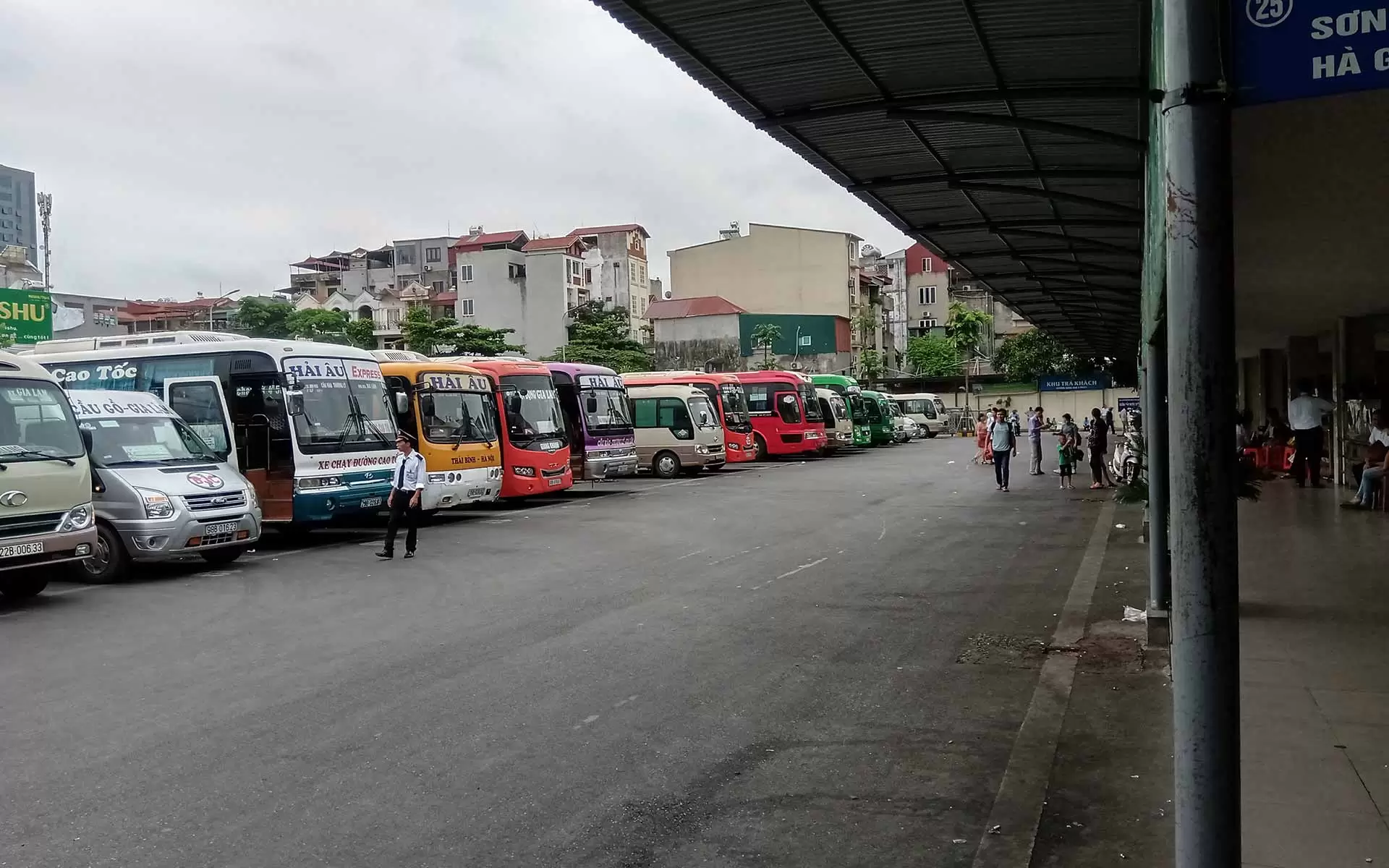 Public bus station in Vietnam