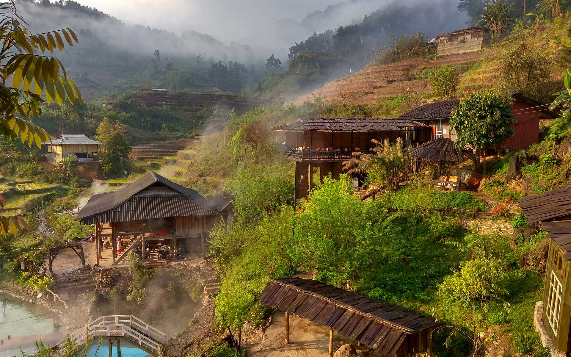 Homestay in Tram Tau Hot Spring can accommodate nearly 80 guests.