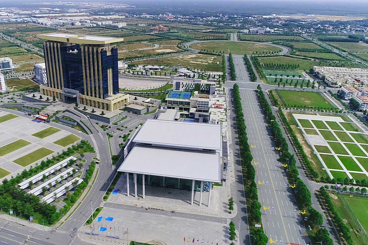 Aerial view of Binh Duong city and industrial park