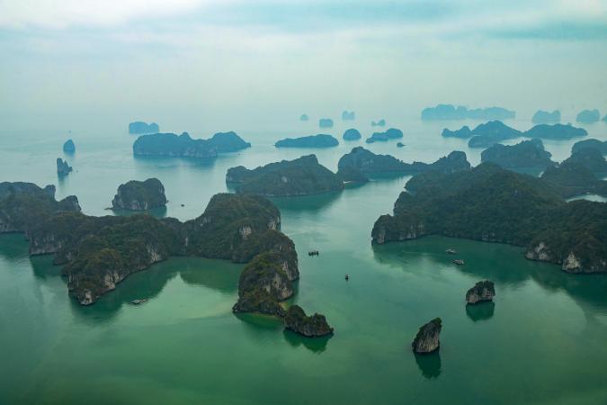 halong bay view from seaplane