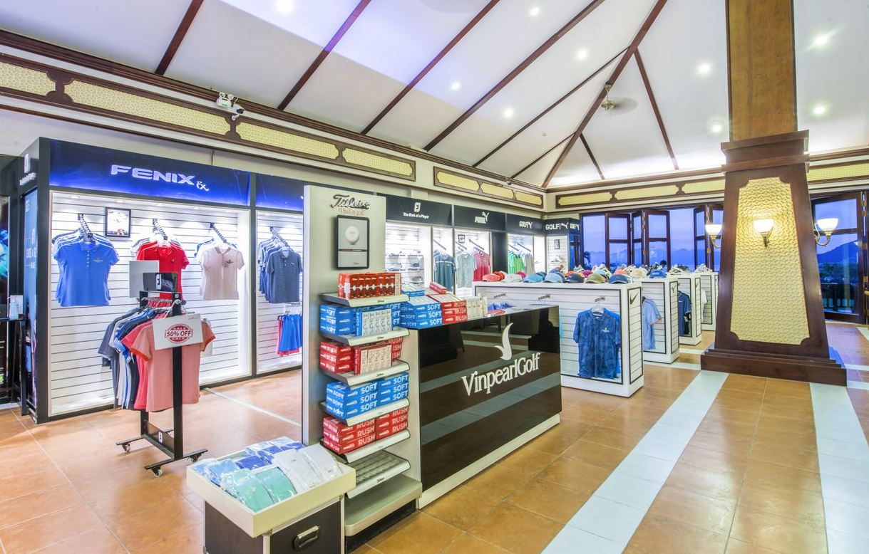 Vinpearl Golf pro shop with golf apparel and equipment